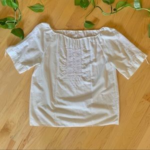 beautiful vintage white embroidered peasant top